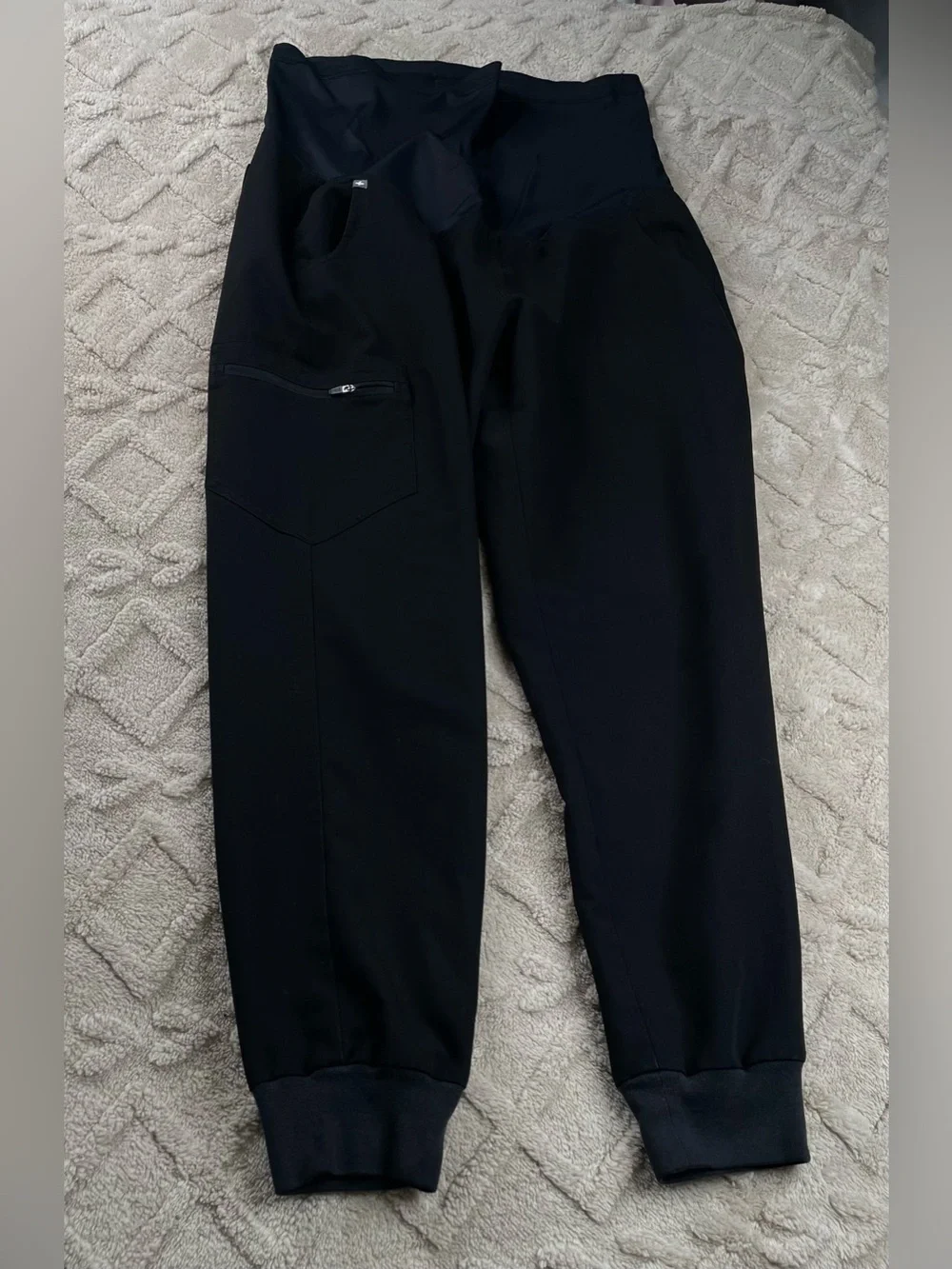 Figs Black Maternity Jogger Pants w/ Stretch Panel ~ Size Large‎ ~ Medical Staff